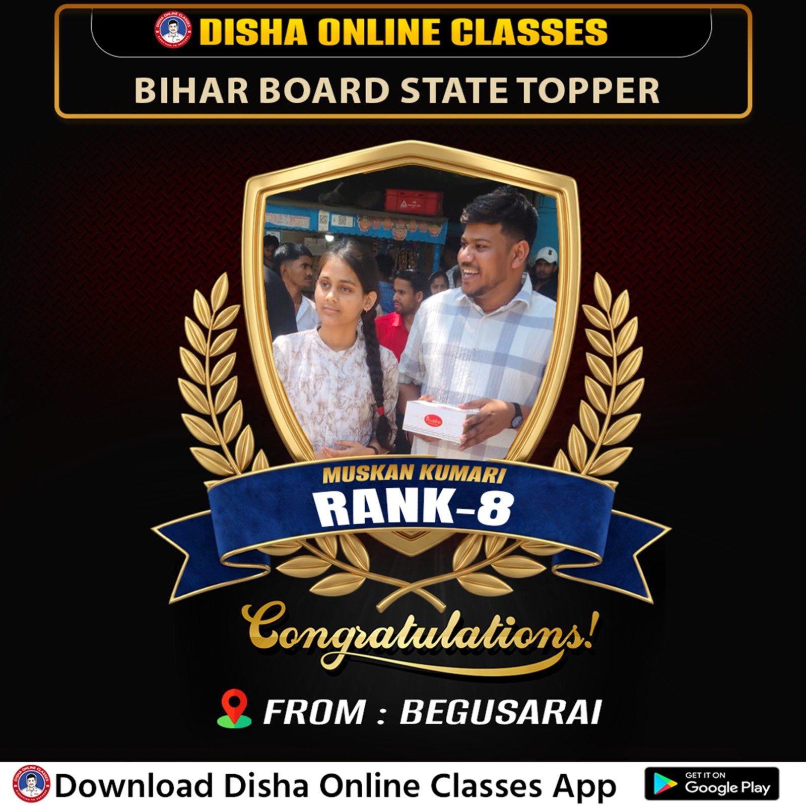 Class 10th Topper - Bihar Board India Best